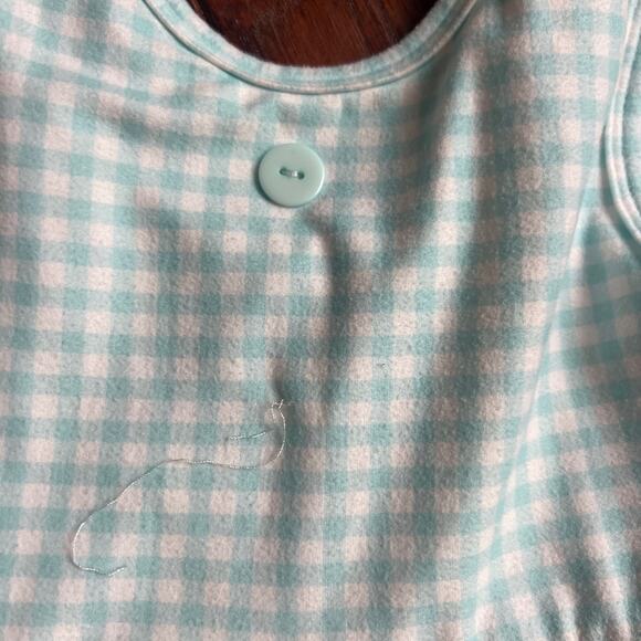 Jane + Jo 4t Wide Strap Tank Dress Turquoise Gingham Cottagecore Fairycore READ - Picture 4 of 6